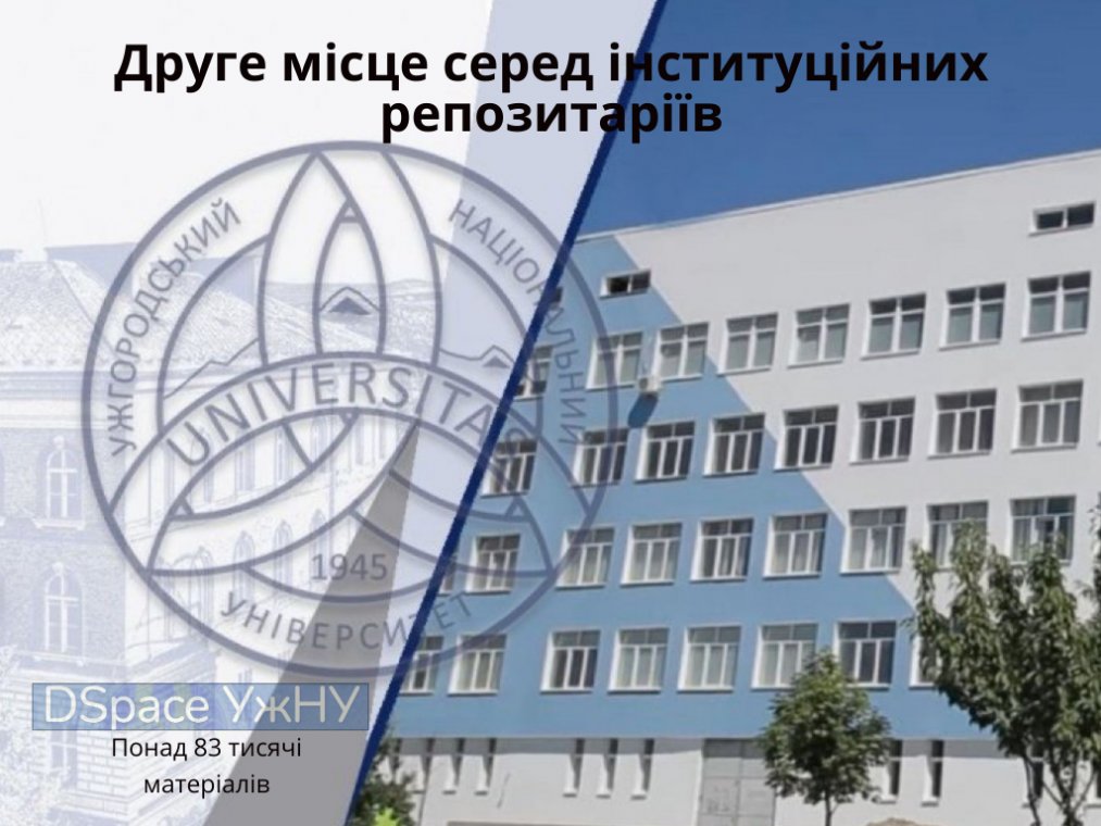 Інституційний репозитарій Ужгородського національного університету знову в лідерах Інституційний репозитарій Ужгородського національного університету знову в лідерах